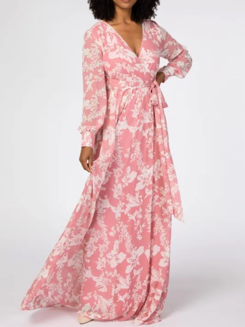 Ricarica Pink Floral Maxi Dress Size Large